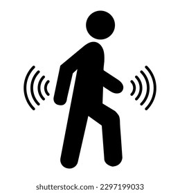 Ilustración del icono del vector de señal del sistema de seguridad del sensor de movimiento en fondo blanco..eps