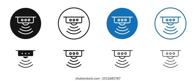 Sensor de movimento em preto e azul