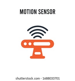 Motion sensor vector icon on white background. Red and black colored Motion sensor icon. Simple element illustration sign symbol EPS