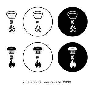 Motion sensor vector icon set in black filled and outlined style.