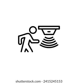 Motion Sensor Vector Line Icon Illustration.