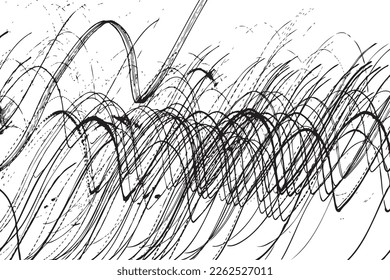 Motion sketch freeze frame of night lights in big city. Urban light trails from buildings and street lights in downtown long exposure trace. Bright colourful long exposure light trails. Vector.