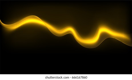 Motion smoky golden wave vector illustration