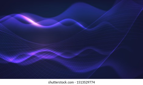 Motion sound wave. Abstract glowing lines. Graphic concept for your design