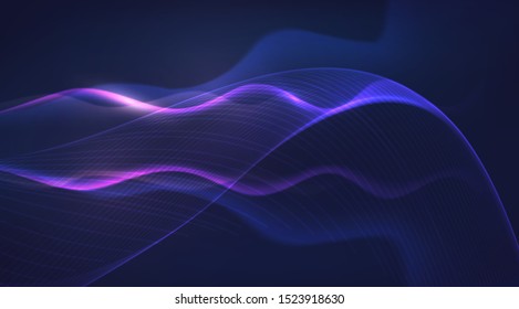 Motion sound wave. Abstract glowing lines. Graphic concept for your design
