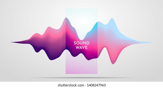 Motion sound wave abstract vector background. Gradient lines