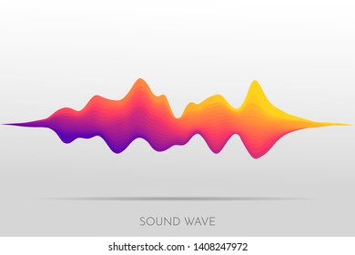 Motion sound wave abstract vector background. Gradient lines