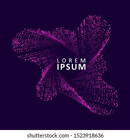 Motion sound wave. Abstract waves with particles. Graphic concept for your design