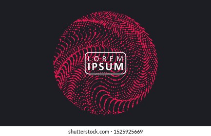 Motion sound wave. Abstract waves with particles. Graphic concept for your design