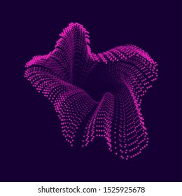 Motion sound wave. Abstract waves with particles. Graphic concept for your design