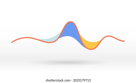 Motion sound wave element red blue abstract vector background