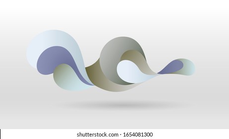 Motion sound wave fluid shape abstract vector background