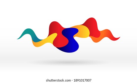 Motion sound wave multicolored abstract vector background