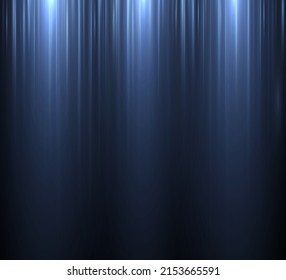 Motion speed blue vertical lines on black background. Glowing line abstract background. Blue fading neon light elements. Futuristic abstract pattern. Simple technology template. Vector illustration.