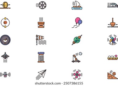 Motion and speed icons collection is a vector illustration with editable stroke.