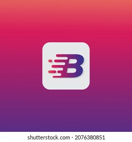 Motion Speed Line Letter B App Icon Logo Design Template Element