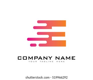 Motion Speed Line Letter E Logo Design Template Element