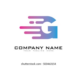 Motion Speed Line Letter G Logo Design Template Element