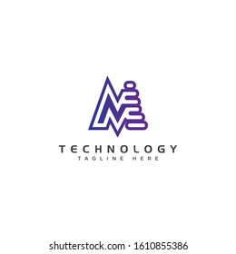 Motion Speed Line Letter M Logo Design Template Element,Letter M icon. Technology Smart logo, computer and data related business, hi-tech and innovative, electronic