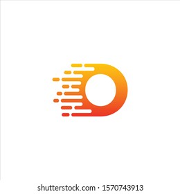 Motion Speed Line Letter O Logo Design Template Element
