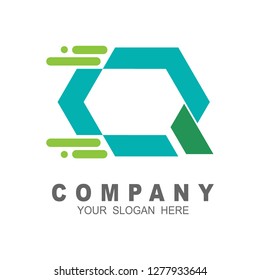 Motion speed line letter q logo design template element