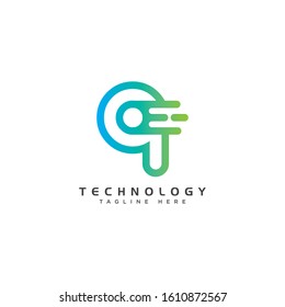 Motion Speed Line Letter q Logo Design Template Element Digital Letter q Technology Icon Logo Design Element