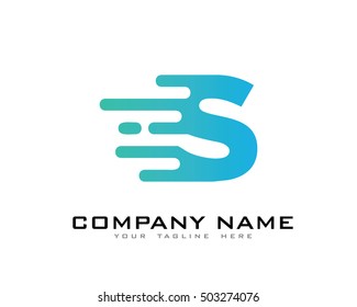 Motion Speed Line Letter S Logo Design Template Element