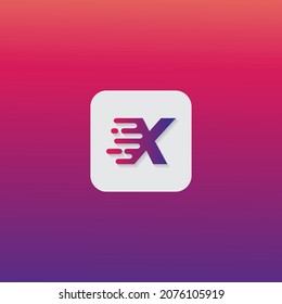 Motion Speed Line Letter X App Icon Logo Design Template Element