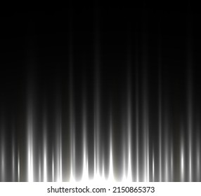 Motion speed white vertical lines on black background. Glowing line abstract background. Blue fading neon light elements. Futuristic abstract pattern. Simple technology template. Vector illustration.