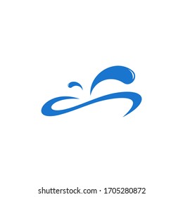 motion splash water pool curves simple design symbol logo vector