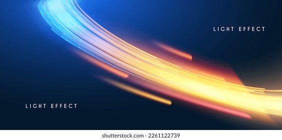 Motion striped light effect with fluid color. Abstract shining wave background. Magic screen design