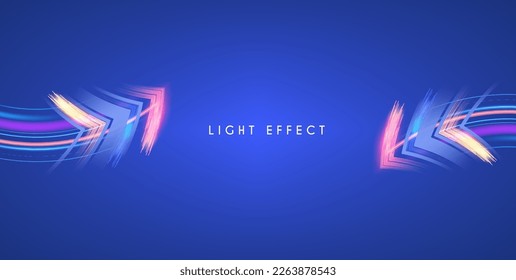 Motion striped light effect with fluid color. Abstract shining wave background. Magic screen design