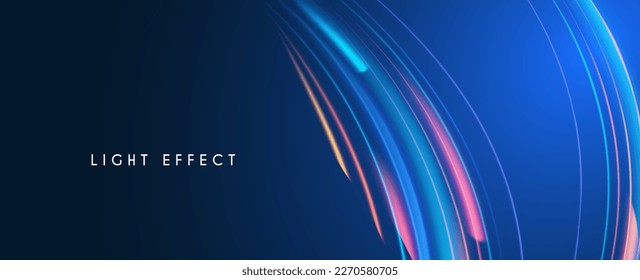 Motion striped light effect with fluid color. Abstract shining wave background. Magic screen design