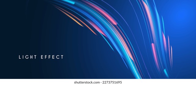 Motion striped light effect with fluid color. Abstract shining wave background. Magic screen design - Shutterstock ID 2273751695
