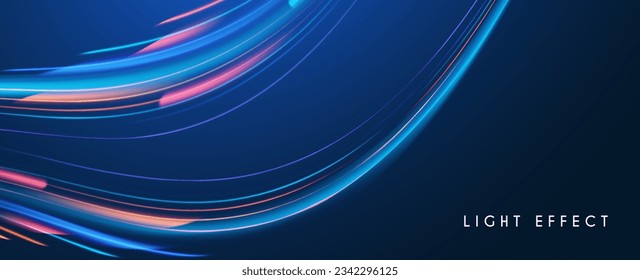 Motion striped light effect with fluid color. Abstract shining wave background. Magic screen design