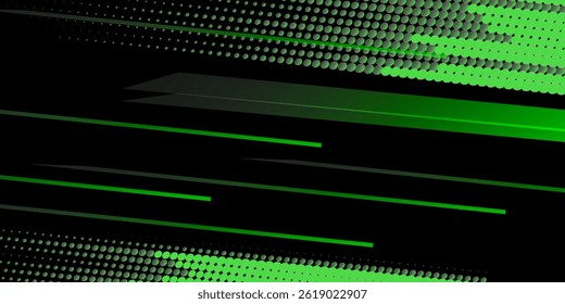 Fondo de línea dinámica de estilo de movimiento. Ilustración vectorial de concepto verde.