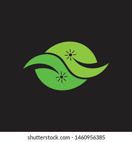 motion sun green leaf natural symbol vector