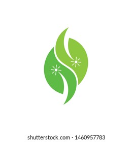 motion sun green leaf natural symbol vector