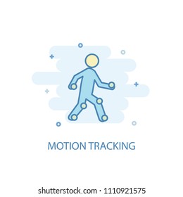 Motion tracking concept trendy icon. Simple line, colored illustration. Motion tracking concept symbol flat design from Augmented reality set. Can be used for UI/UX