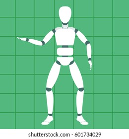 Motion tracking technology on green background. vector.