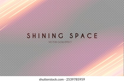 Efeito de luz transparente de movimento. Brilhante rosa e amarelo vigas de fundo mágico e luz de velocidade líquida