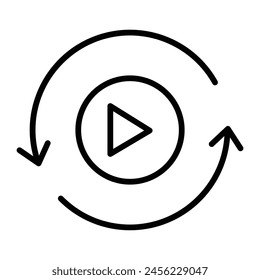 Diseño de iconos de línea de Vector de movimiento