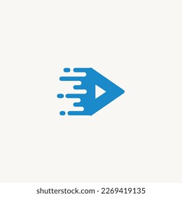 Motion Video Arrow Fast logo design icon template