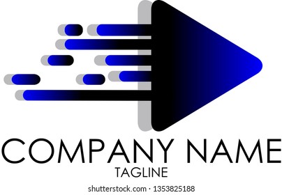 Motion Video Logo. Motion Video Design Vector Template.