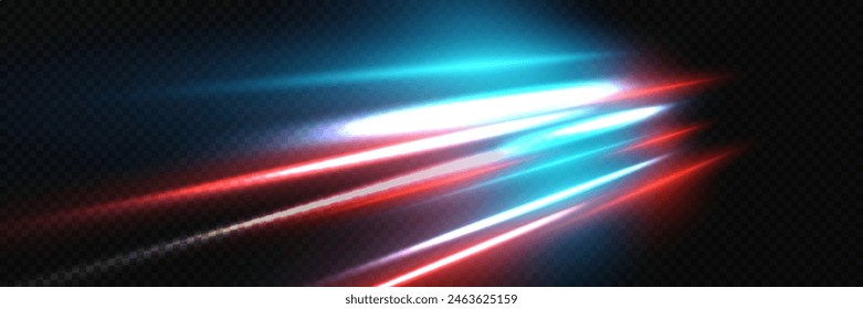 Motion wave effect. Dynamic white line trail. On a transparent background.