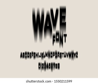 Motion Wave font set in vector format