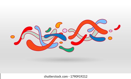 Motion wave graphic colorful and fun abstract vector background