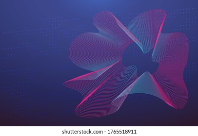 Motion wave on a dark background. Template sound wave. Vector illustration. EPS 10