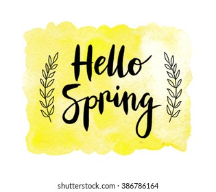 Motivaion poster "Hello spring". Vector illustration.
