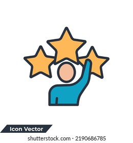 Motivate icon logo vector illustration. motivation symbol template for graphic and web design collection